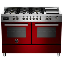 Bertazzoni Professional Series 120cm Dual Fuel Twin Range Cooker Red